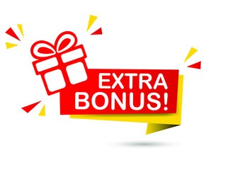 Poster - Vector Illustration Extra Bonus Label. Modern Red Web Banner.