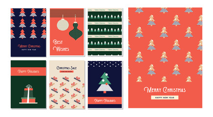 Winter landscape greeting cards, posters and wallpaper for social media stories. Vector illustration in flat simple style - design templates. Merry Christmas. vector illustration