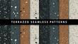 Set of terrazzo style seamless patterns. Premium Vector