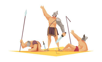 Wall Mural - Gladiator Cartoon Composition