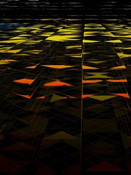 exploding colourful futuristic 3D textured metallic design on a black and coloured bokeh layered background