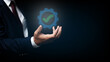 © nuruddean - Businessman shows sign top service Quality assurance, ISO certification, Assurance and standardization concept