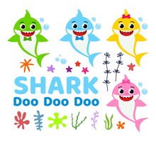 Vector Collection Of Cute Baby Shark Cartoon