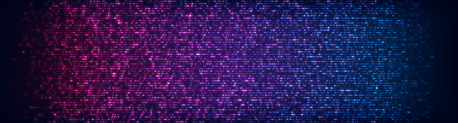 Wall Mural - Big data abstract background. Abstract digital background with glowing sparkling particles points and streaks. Technology background concept. Vector illustration