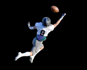 Wall Mural - Amazing athletes making great catches and runs during a competitive football game