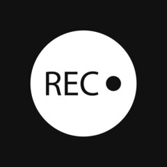 Poster - rec button icon on grey background