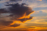 Fototapeta Zachód słońca - Beautiful sky with cloud before sunset