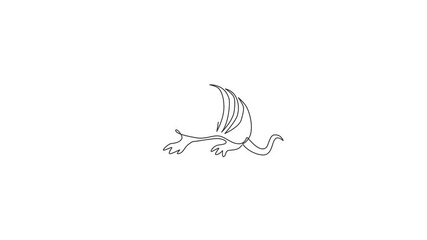 Poster - Animated self drawing of one continuous line draw cute armadillo for company logo identity. Xenarthra mammal mascot concept for national zoo icon. Full length single line animation illustration.