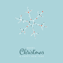 Wall Mural - minimalist christmas flyer/card template with christmas snow flake