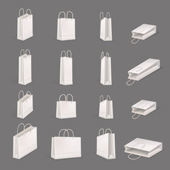 Canvas Print - Shopping Bag Realistic Icon Set