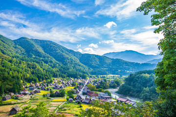 Poster - 岐阜県白川郷　秋の風景