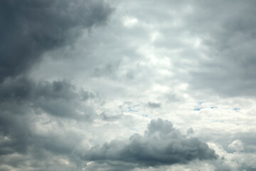 Wall Mural - sky with heavy rainy clouds on grey day