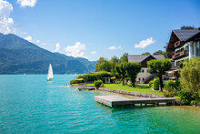 Austria, Houses At Wolfgangsee In Summer