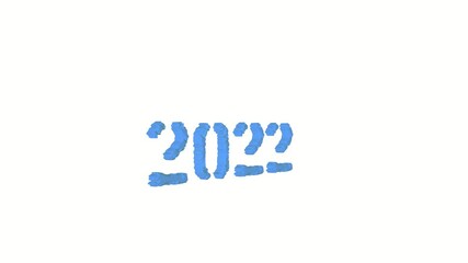 Poster - Rotating 2021 rolling into 2022. 3d numbers on a white background. New Year.