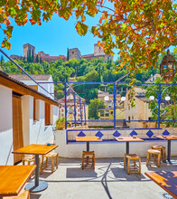 The Panoramic Terrace Of Arabic Teahouse, Granada, Spain
