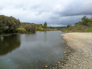 Sticker - The beauty and peace of a river with little water