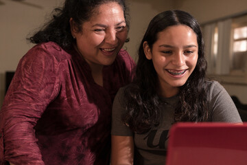 A teenager and her mom