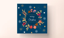 Luxurious Gold And Red Merry Christmas Card Design