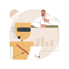 Poster - Robotic process automation abstract concept vector illustration. Business process automation, robot service, automated processing, AI-based digital worker, software robotics abstract metaphor.