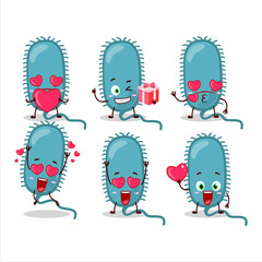 Wall Mural - Minacovirus cartoon character with love cute emoticon