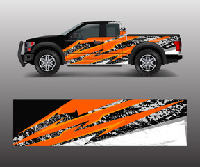 Wall Mural - Racing graphic background vector for Truck, Pickup and vehicle branding. vinyl and wrap design vector