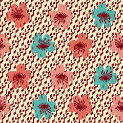 Leinwandbilder - Seamless abstract pattern with floral ornament
