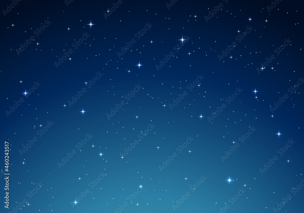 Blue night sky with stars vector illustration Stock Vector | Adobe Stock