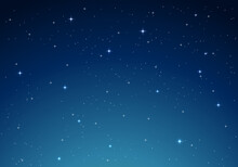 Blue Night Sky With Stars Vector Illustration