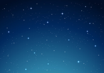 blue night sky with stars vector illustration
