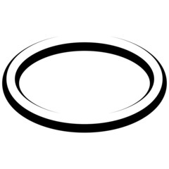 Poster - Oval round banner frame elegant lines, borders, vector hand drawn, circular markers highlighting the text
