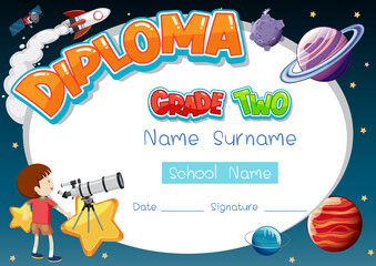 Poster - Diploma or certificate template for school kids