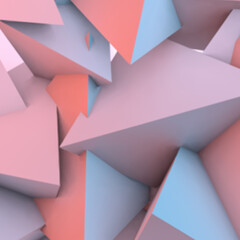 Poster - Abstract background with rose quartz and serenity pyramids