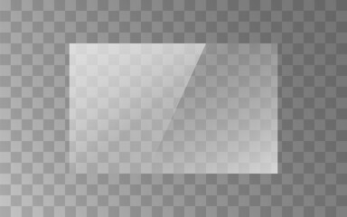 Wall Mural - the vector png texture of rectangle 16x10 glass plate, mirror, window isolated on transparent backgr