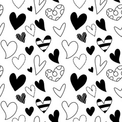 Seamless pattern with hearts 