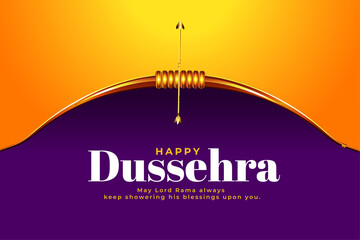 Wall Mural - dussehra festival wishes card with realistic bow