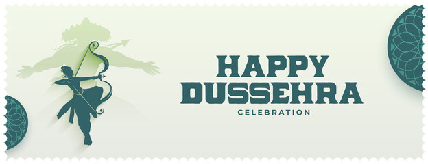 Poster - flat style happy dussehra banner design