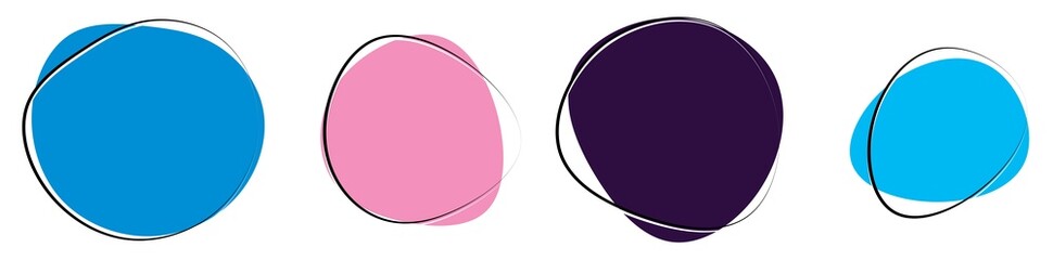 Poster - Random blotch, inkblot. Pebble, stone silhouette. Organic blob, blot, speck shape. Splat, fleck. Drop of liquid, fluid. Ink stain, mottle spot irregular shape. Basic, simple rounded, smooth gel form