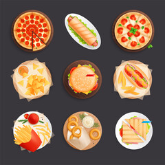 Canvas Print - Fast Food Flat Set