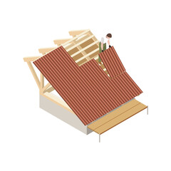 Sticker - Roofer Isometric Icon