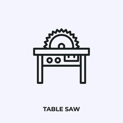 Poster - table saw icon vector. Linear style sign for mobile concept and web design. table saw symbol illustration. Pixel vector graphics - Vector.