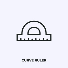 Poster - curve ruler icon vector. Linear style sign for mobile concept and web design. curve ruler symbol illustration. Pixel vector graphics - Vector.