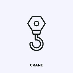 Poster - crane icon vector. Linear style sign for mobile concept and web design. crane symbol illustration. Pixel vector graphics - Vector.