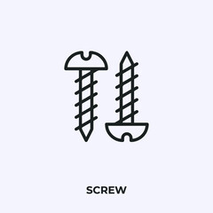 Poster - screw icon vector. Linear style sign for mobile concept and web design. screw symbol illustration. Pixel vector graphics - Vector.