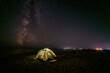 
The amazing sky view of Milky Way from Russian sea beach near to the travelers' tent.