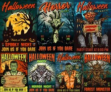 Halloween Party Colorful Vintage Posters