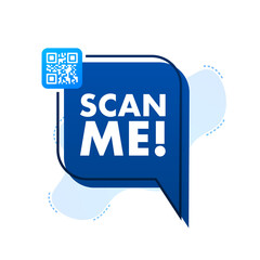 Poster - QR code for smartphone. Inscription scan me with smartphone icon. Qr code for payment. Vector illustration.