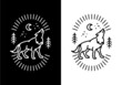 © Adipra - Black and white color of wolf line art