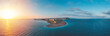 Strand von Rhodos Stadt mit der Drohne
