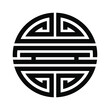 Chinese symbol of longevity on white background. Black longevity symbol. Vector illustration.