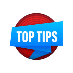 Sticker - Top tips. Banner with Top tips isolated on white background. Web design. Vector stock illustration.